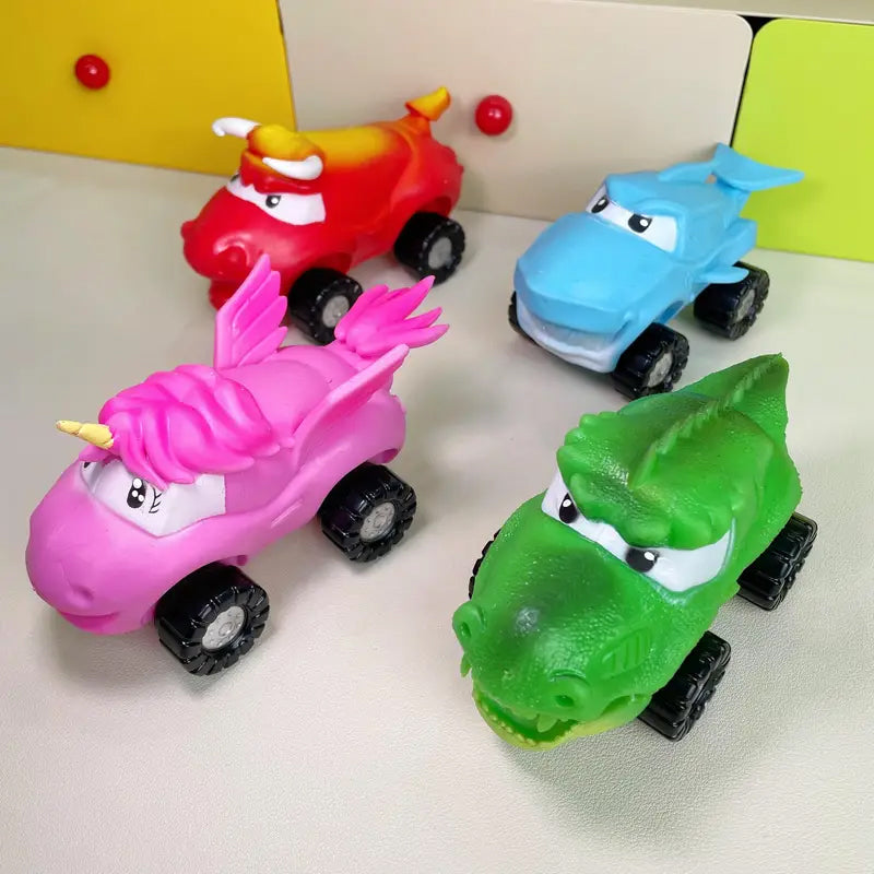 Cartoon Rebound Decompression Car Kids Toys